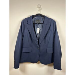 Banana Republic Women's Navy Herringbone Vented Single‎ Breasted Blazer Size 18
